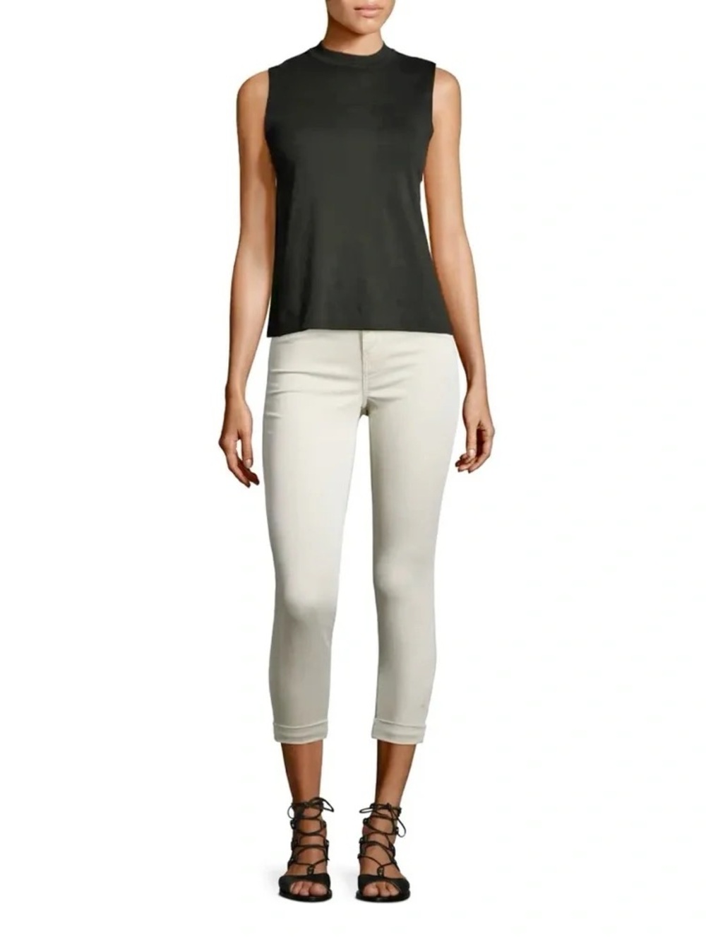 J Brand Jeans Anja Chino Cuffed Crop Pants in Ashwood